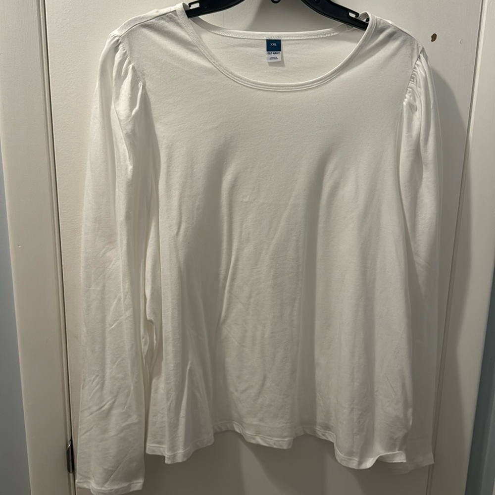 NWT! Old Navy Long Sleeve Tee in White, size XXL